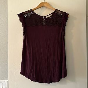 **LAST CALL* Loft Lace Neck Tank Top